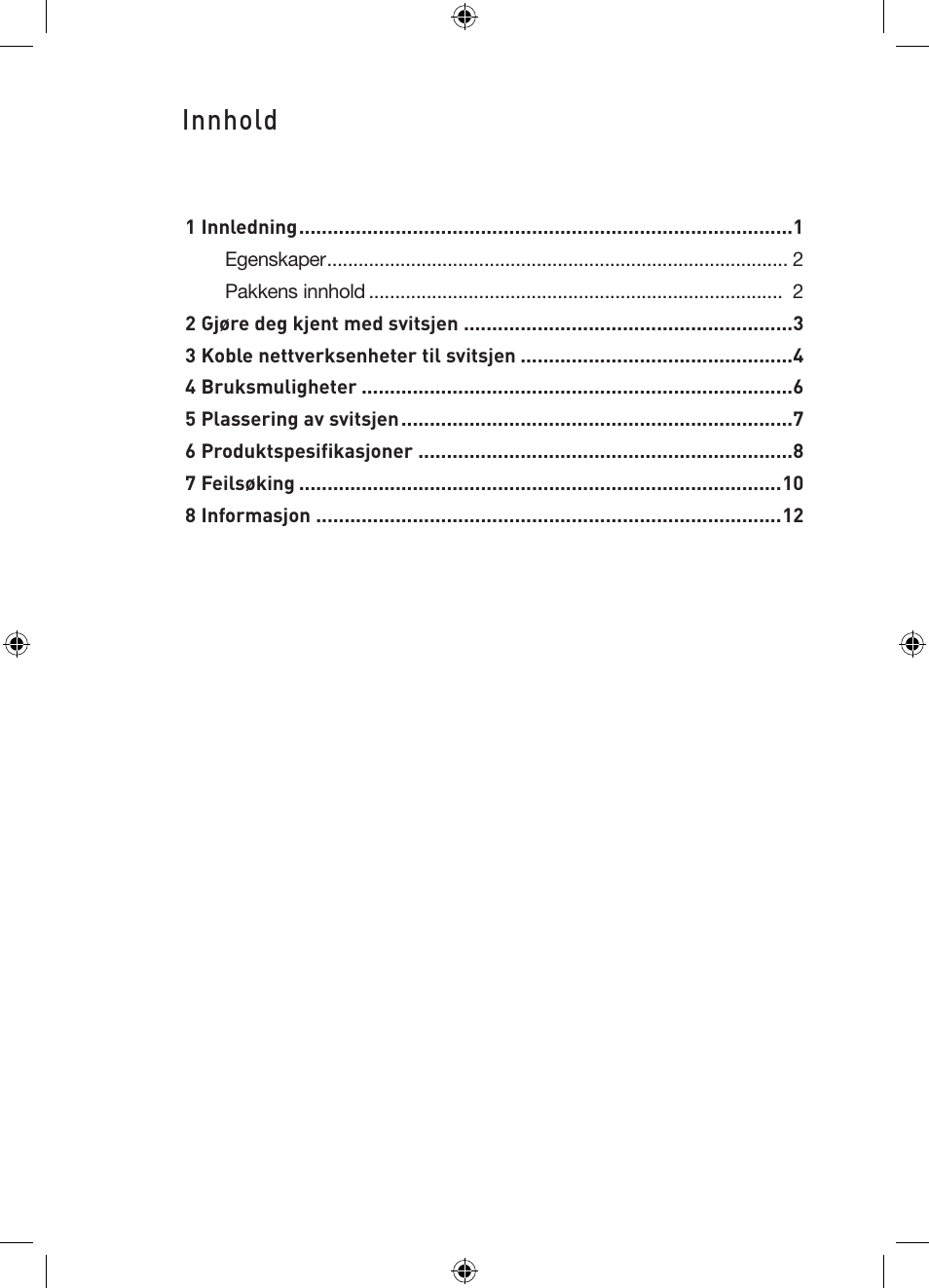 Innhold | Belkin Gibagbit Switch F5D5141uk16 User Manual | Page 192 / 266