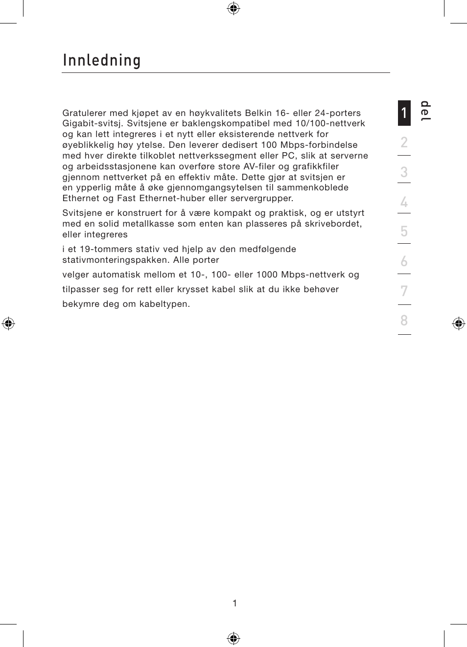 Innledning | Belkin Gibagbit Switch F5D5141uk16 User Manual | Page 193 / 266
