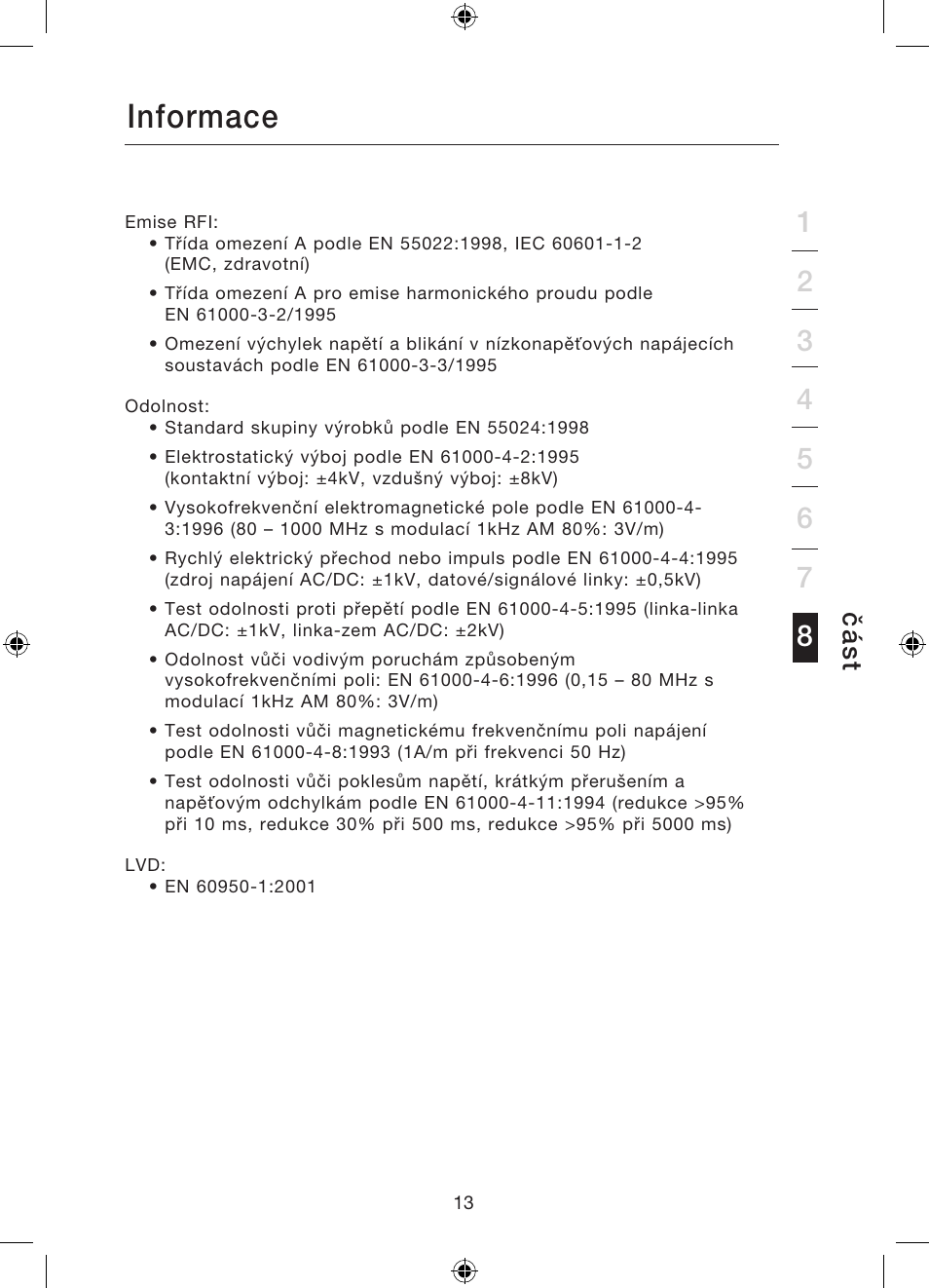 Informace, Čá s t | Belkin Gibagbit Switch F5D5141uk16 User Manual | Page 243 / 266