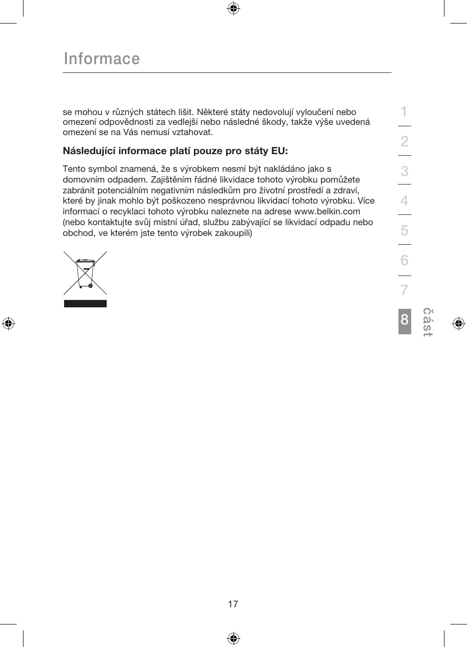 Informace | Belkin Gibagbit Switch F5D5141uk16 User Manual | Page 247 / 266