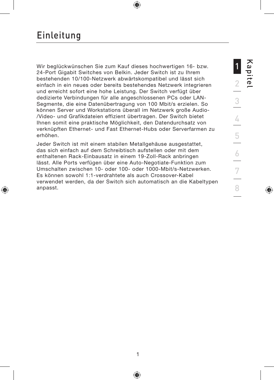 Einleitung | Belkin Gibagbit Switch F5D5141uk16 User Manual | Page 41 / 266