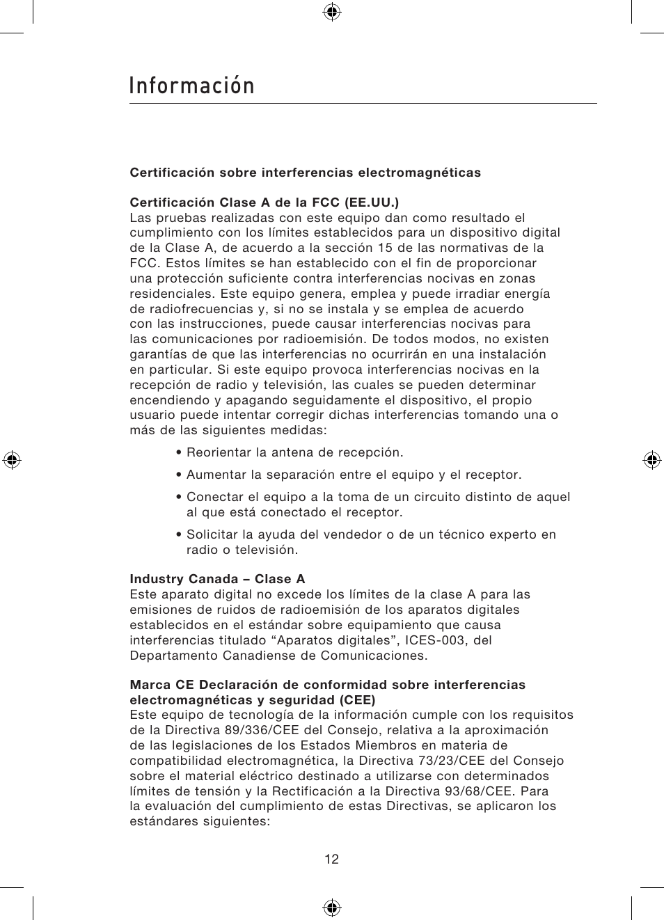 Información | Belkin Gibagbit Switch F5D5141uk16 User Manual | Page 90 / 266