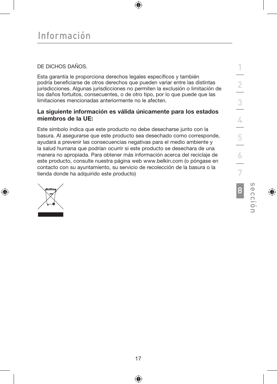 Información | Belkin Gibagbit Switch F5D5141uk16 User Manual | Page 95 / 266