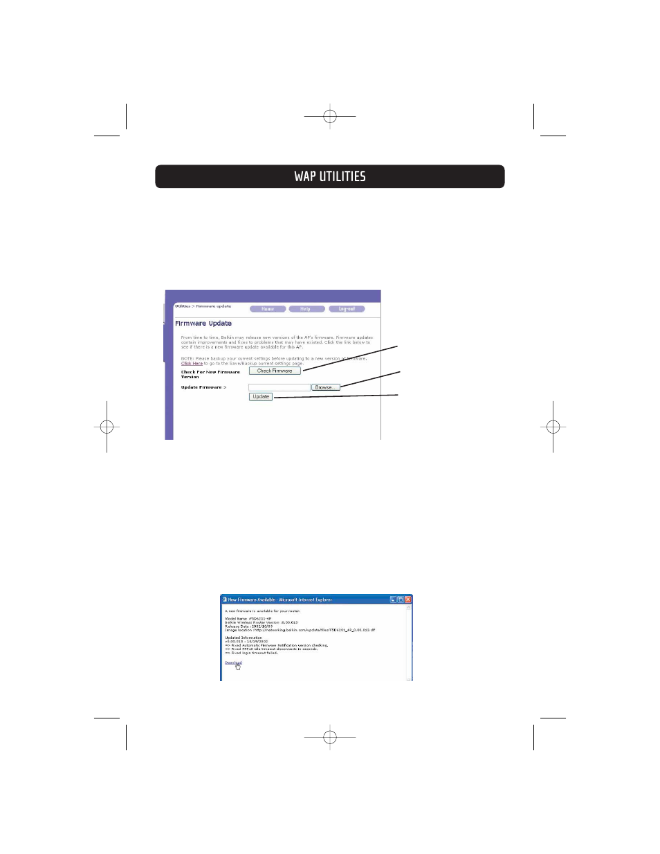 Wap utilities | Belkin F5D7130 User Manual | Page 29 / 36