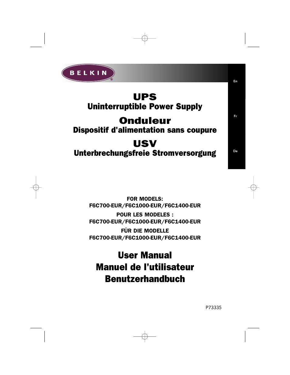 Belkin F6C700-EUR User Manual | 92 pages