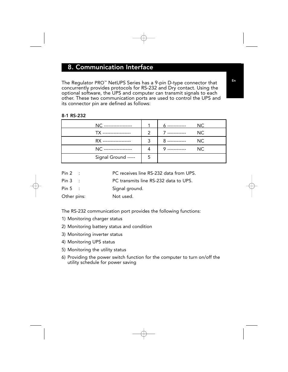 Communication interface | Belkin F6C700-EUR User Manual | Page 25 / 92