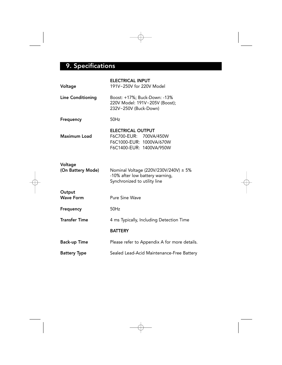 Specifications | Belkin F6C700-EUR User Manual | Page 28 / 92