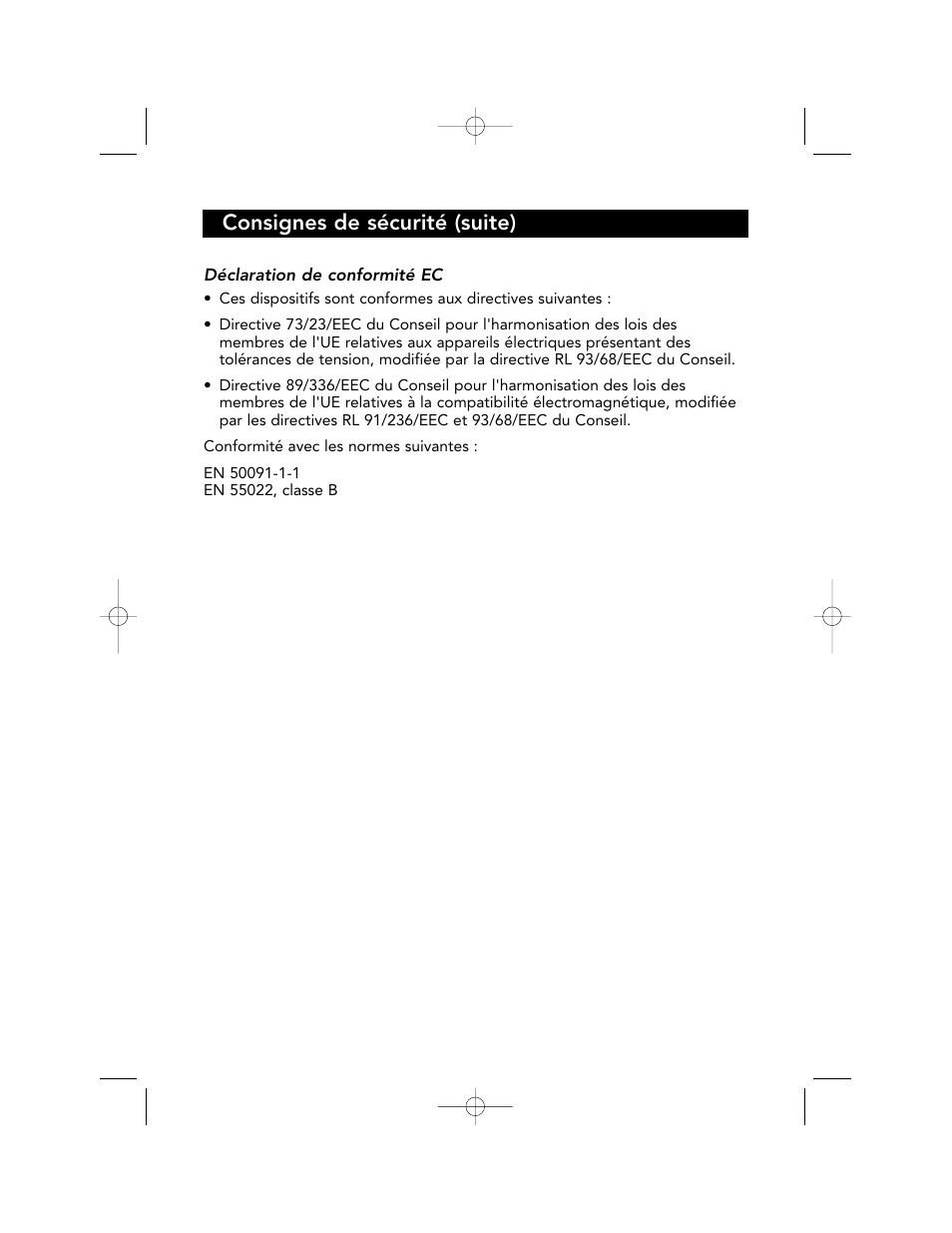 Consignes de sécurité (suite) | Belkin F6C700-EUR User Manual | Page 36 / 92