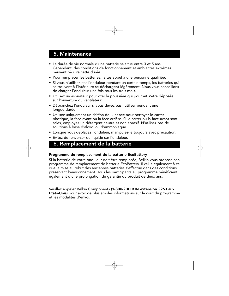 Maintenance, Remplacement de la batterie | Belkin F6C700-EUR User Manual | Page 50 / 92