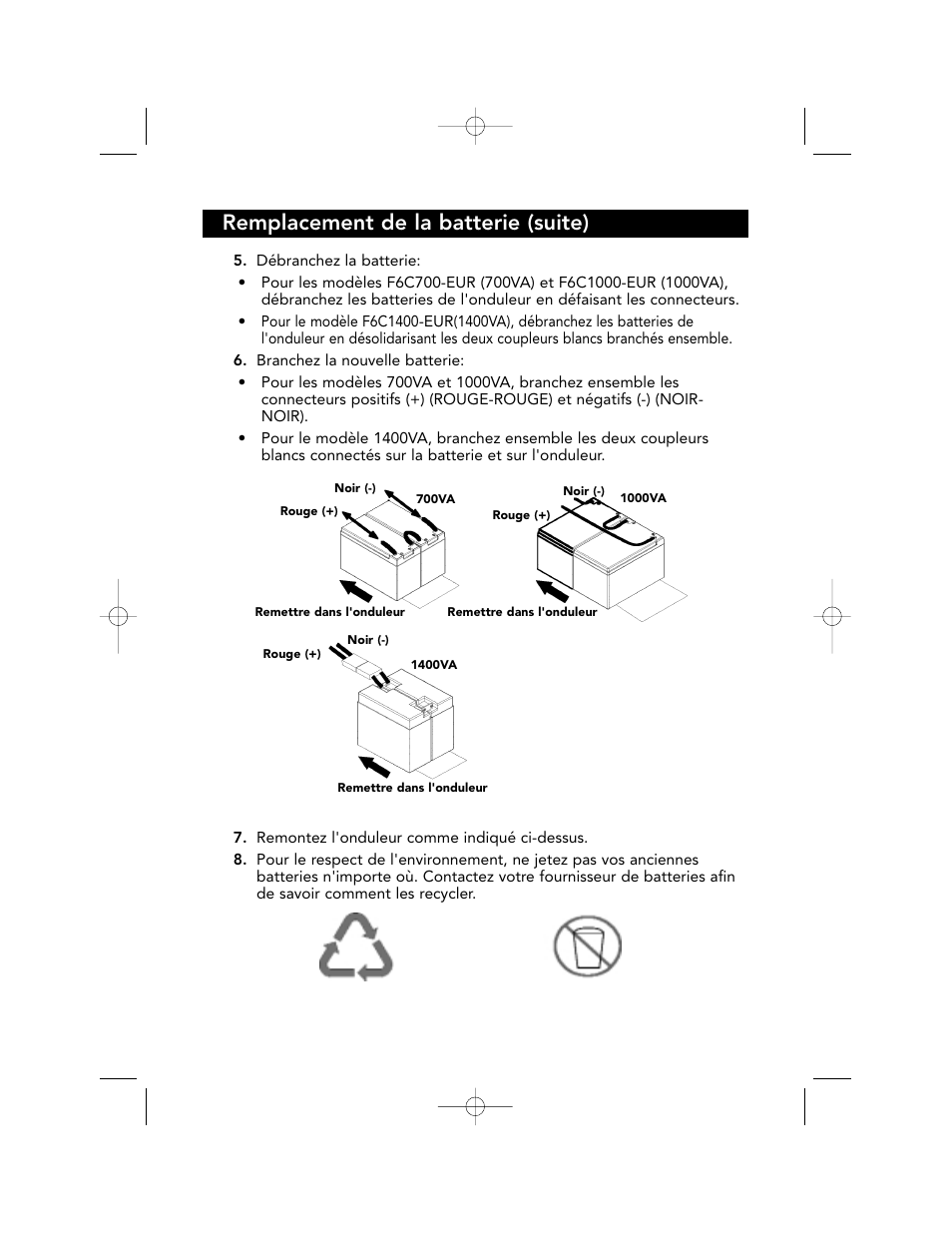 Remplacement de la batterie (suite) | Belkin F6C700-EUR User Manual | Page 52 / 92