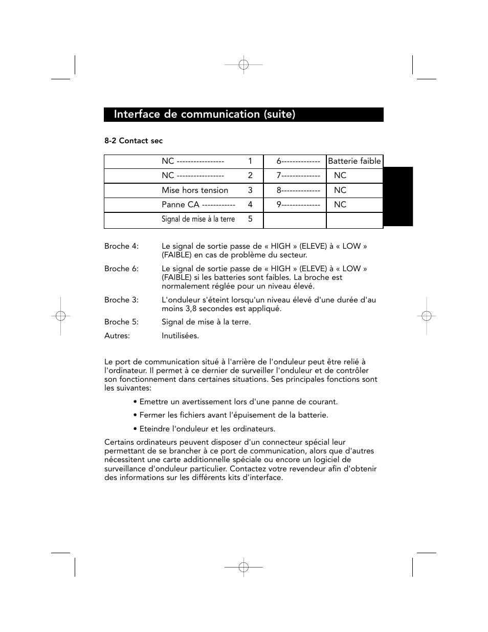 Interface de communication (suite) | Belkin F6C700-EUR User Manual | Page 57 / 92