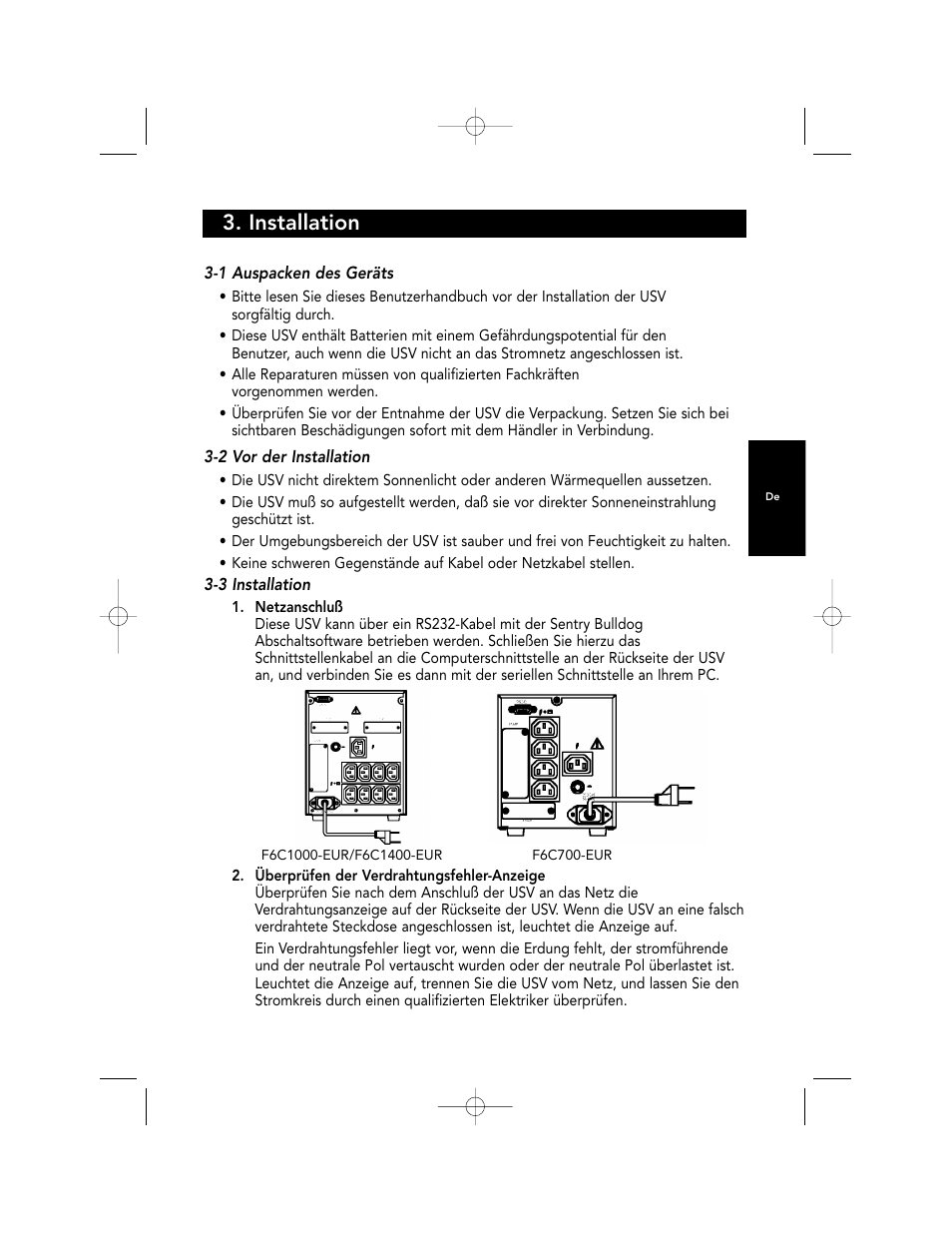 Installation | Belkin F6C700-EUR User Manual | Page 73 / 92