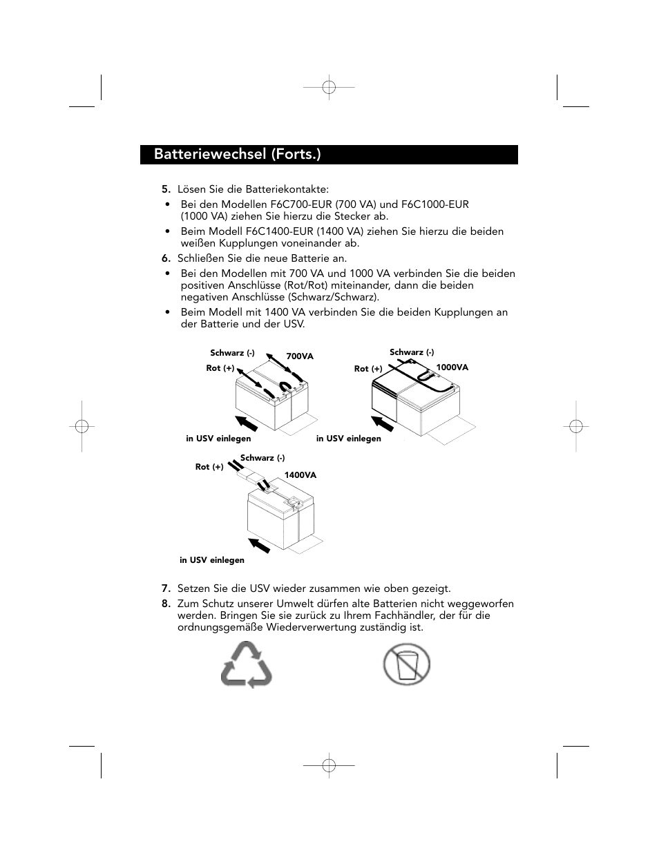 Batteriewechsel (forts.) | Belkin F6C700-EUR User Manual | Page 82 / 92