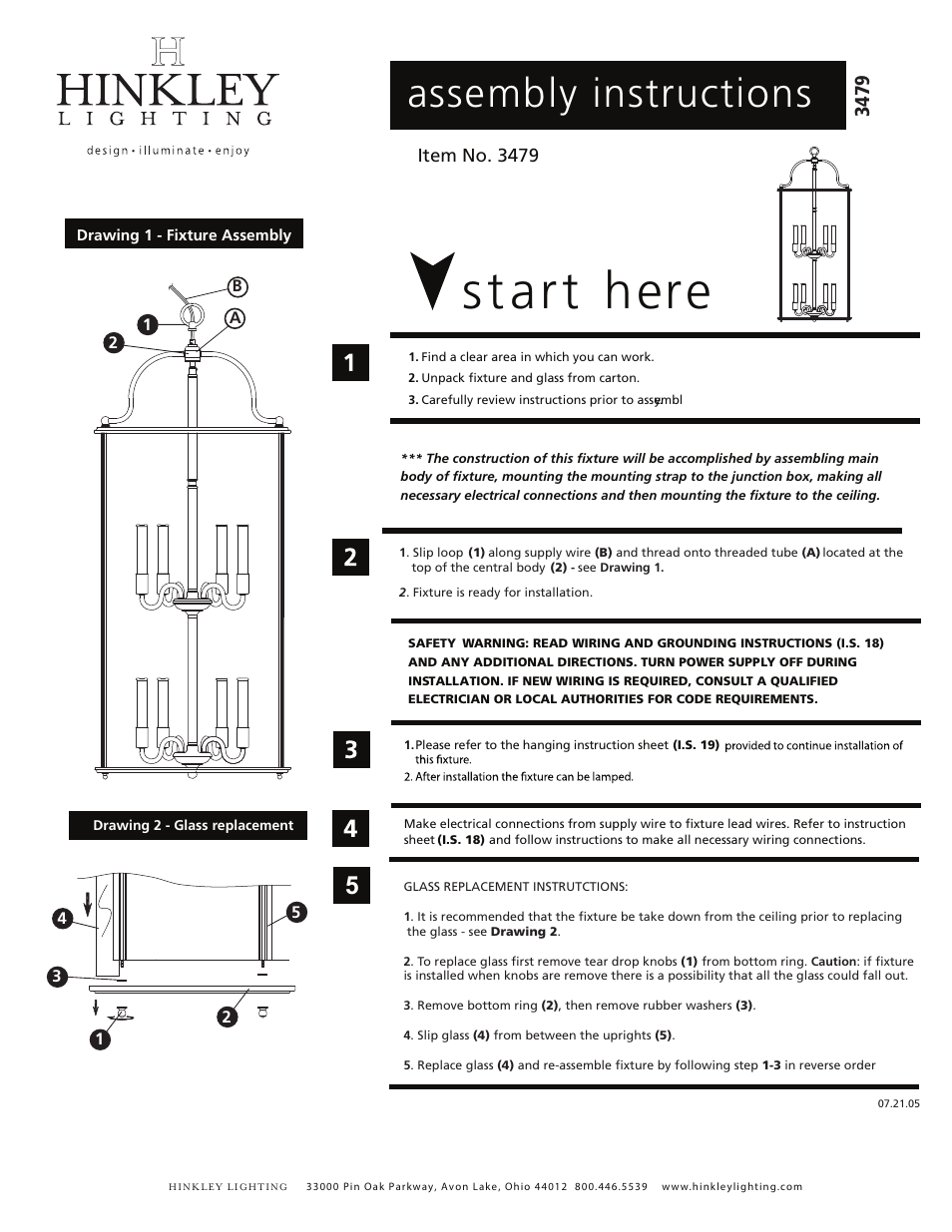 Hinkley Lighting GENTRY 3479OB User Manual | 3 pages