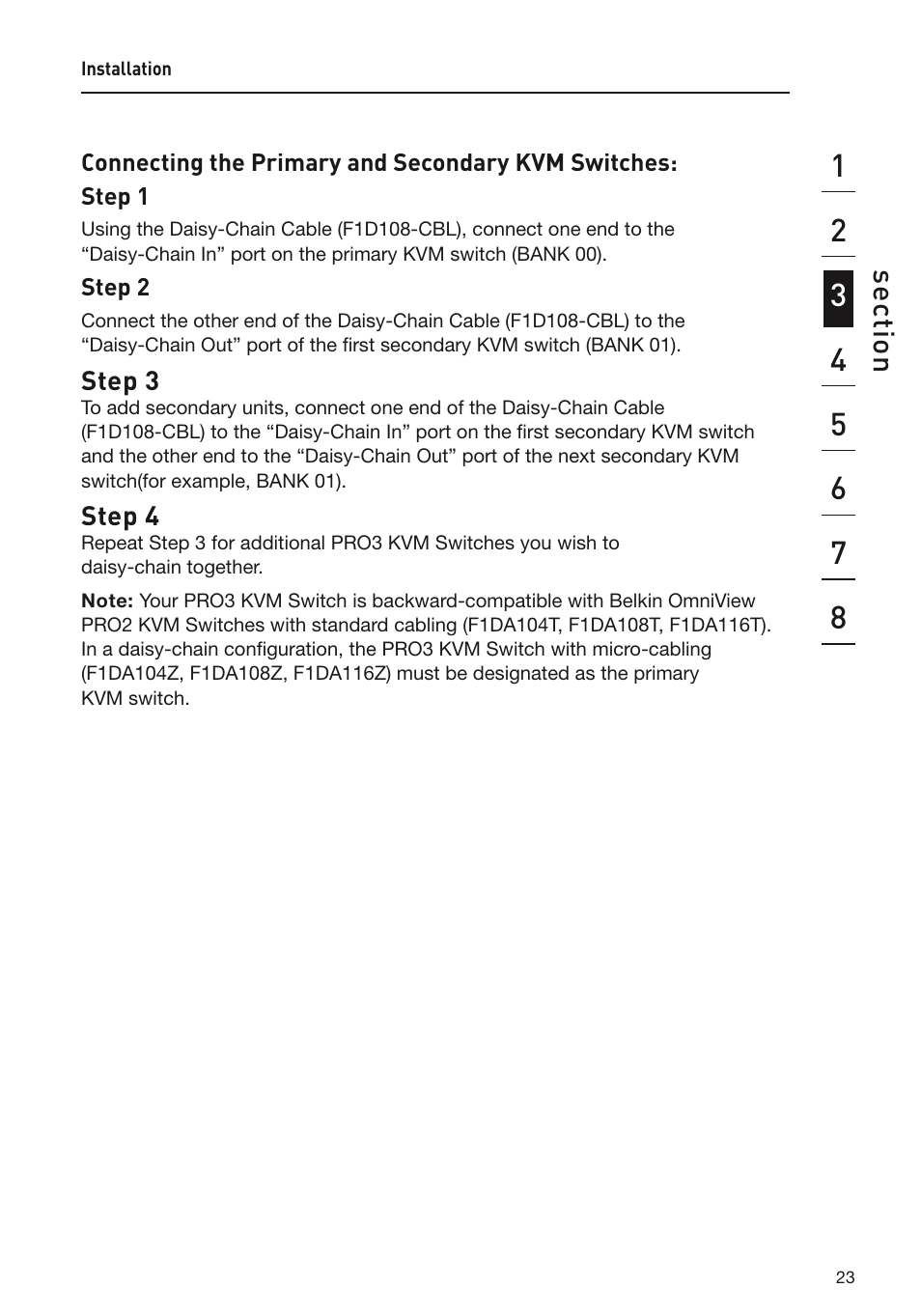 Se ct io n | Belkin F1DA108Z User Manual | Page 25 / 48