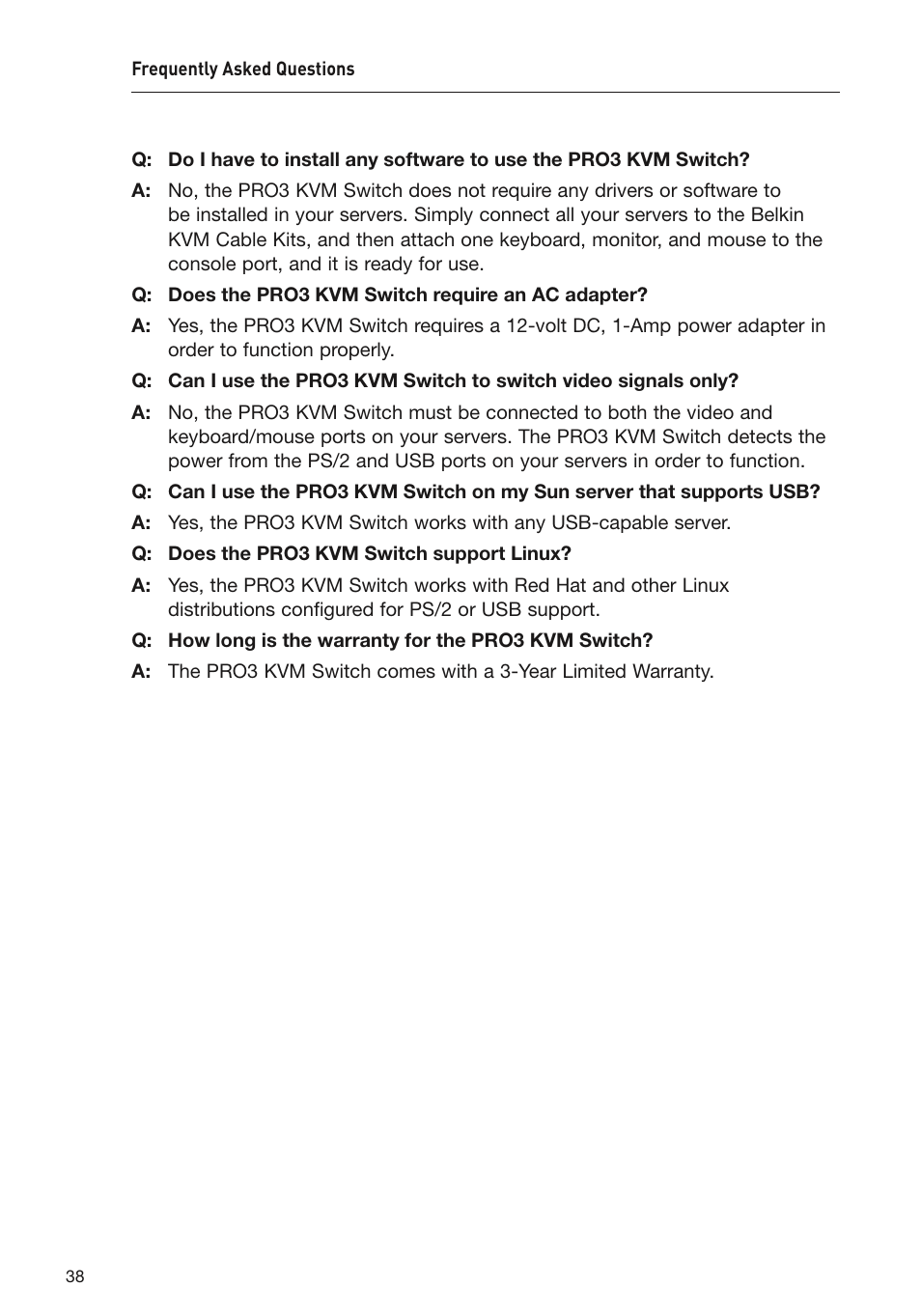 Belkin F1DA108Z User Manual | Page 40 / 48