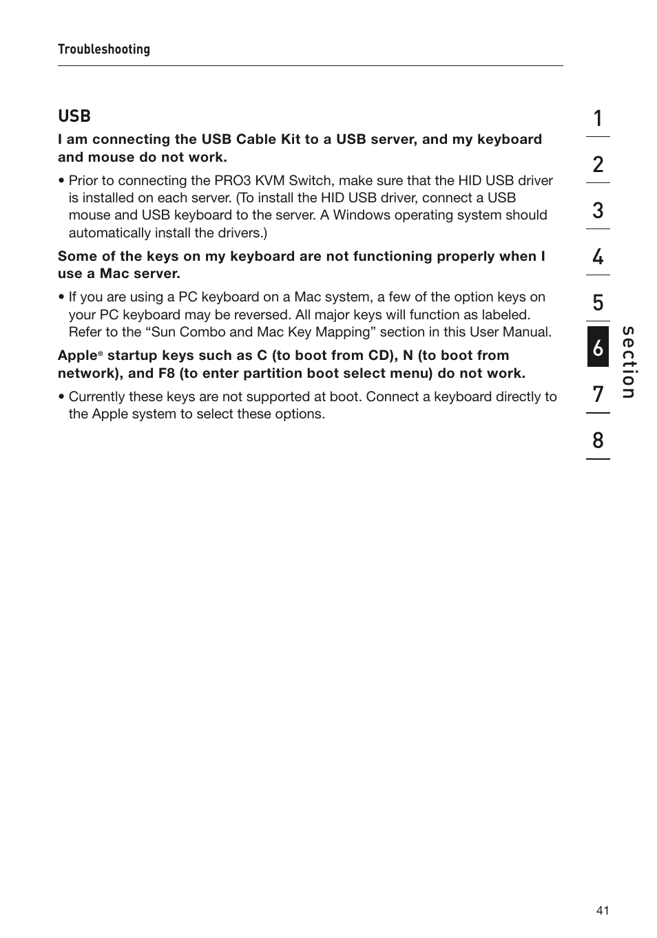 Se ct io n | Belkin F1DA108Z User Manual | Page 43 / 48