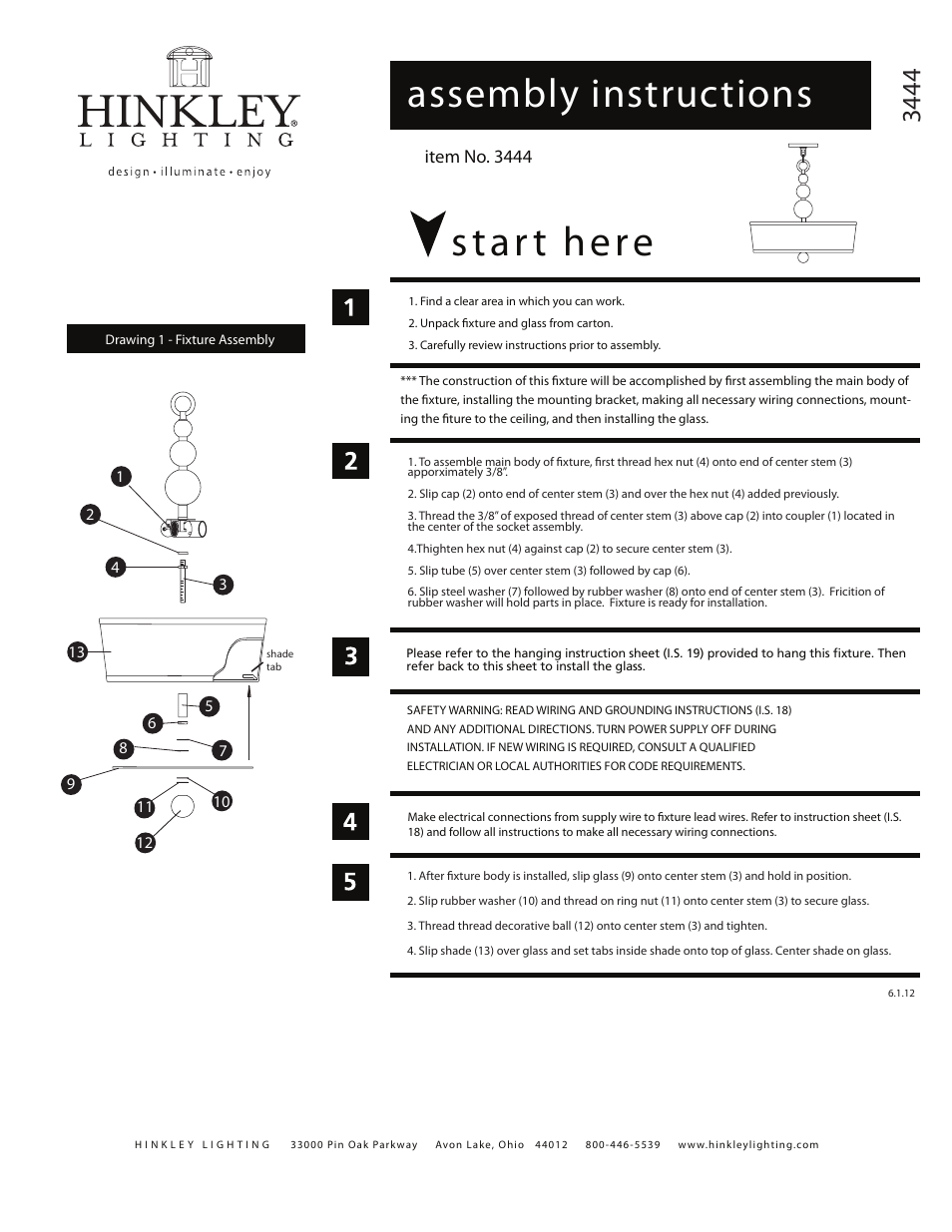 Hinkley Lighting ZELDA 3444PN User Manual | 3 pages