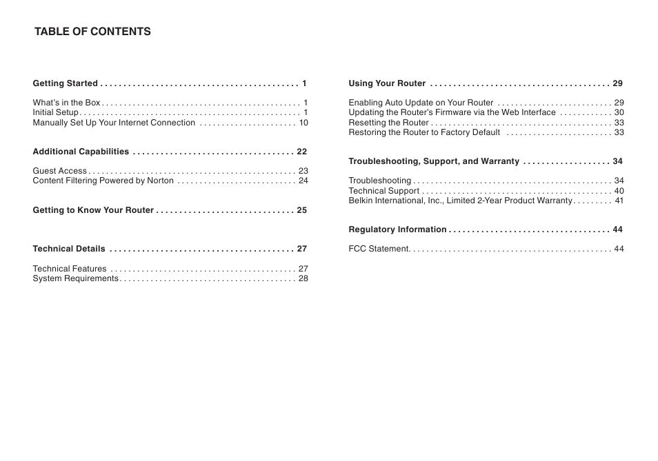 Belkin N300 User Manual | Page 2 / 50