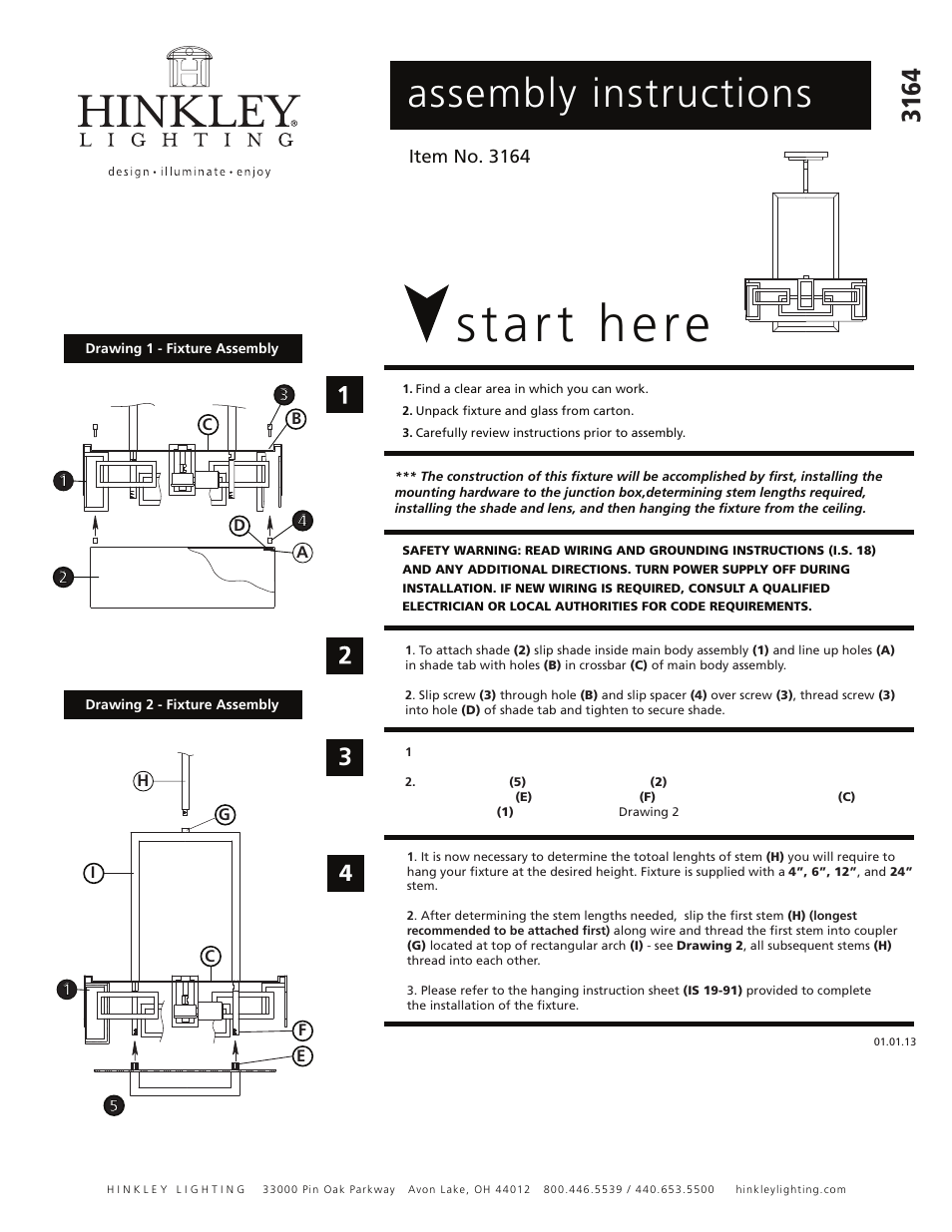 Hinkley Lighting LANZA 3164OZ User Manual | 2 pages