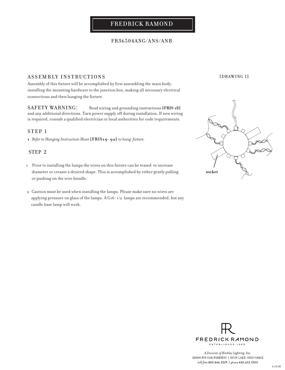 Hinkley Lighting ION FR36504ANB User Manual | 1 page