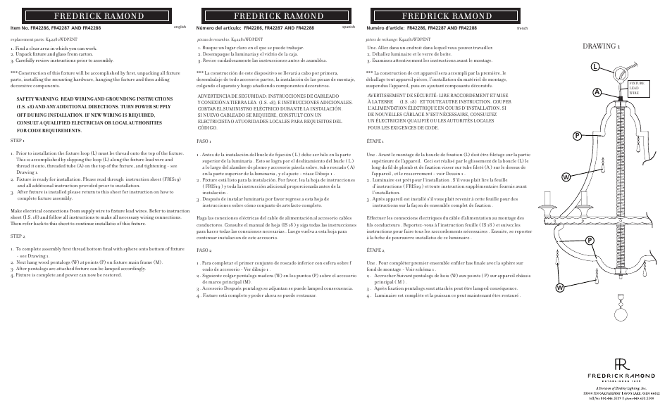 Hinkley Lighting CORDOBA FR42287DIR User Manual | 3 pages