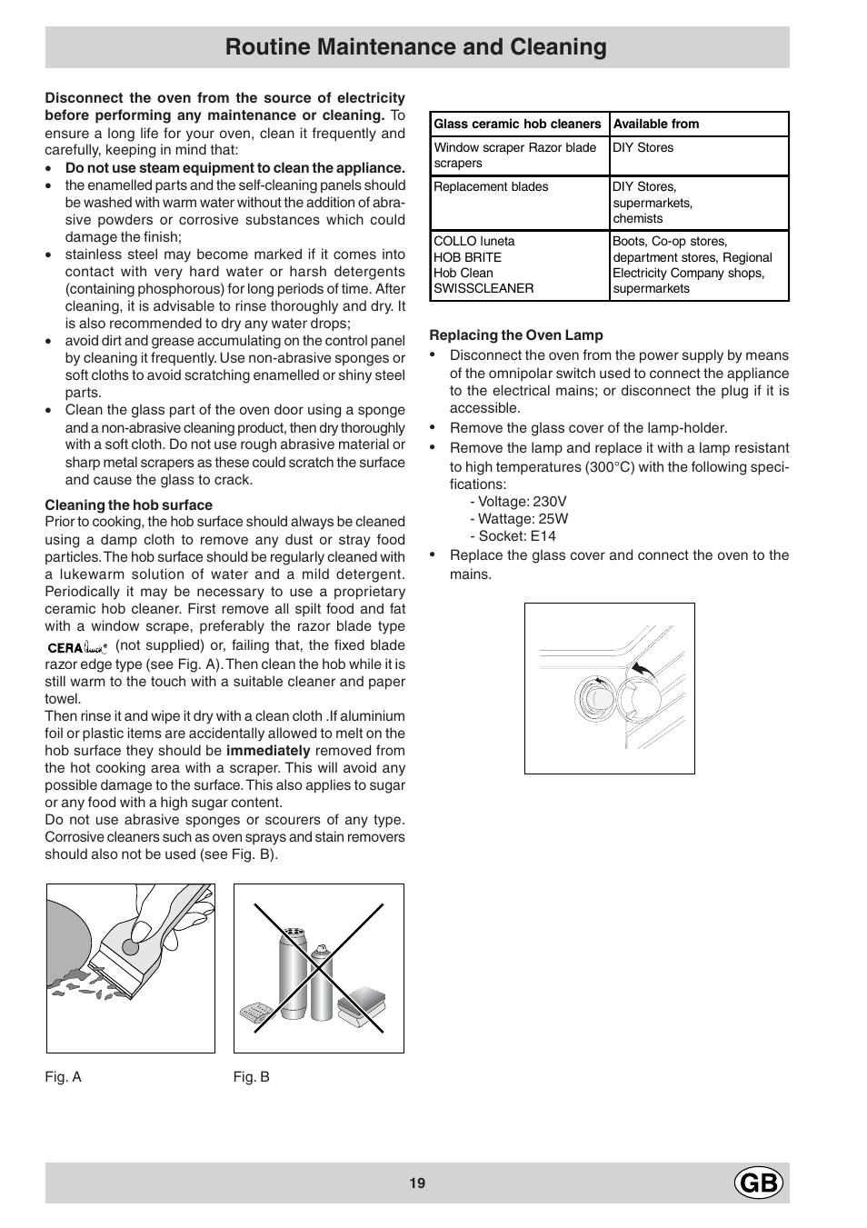 Routine maintenance and cleaning | Indesit K6 C10/R User Manual | Page 20 / 48