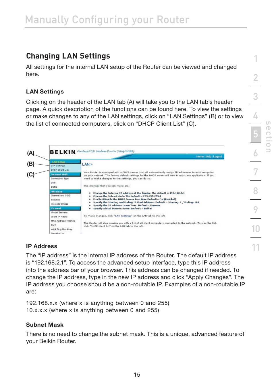 Manually configuring your router | Belkin ADSL2+ Modem with Wireless G Router F5D7632uk4A User Manual | Page 19 / 86