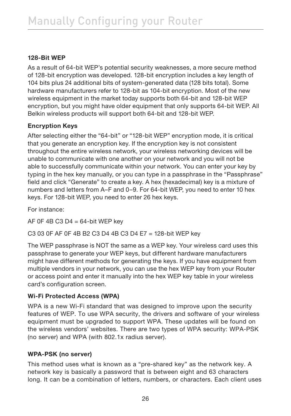 Manually configuring your router | Belkin ADSL2+ Modem with Wireless G Router F5D7632uk4A User Manual | Page 30 / 86