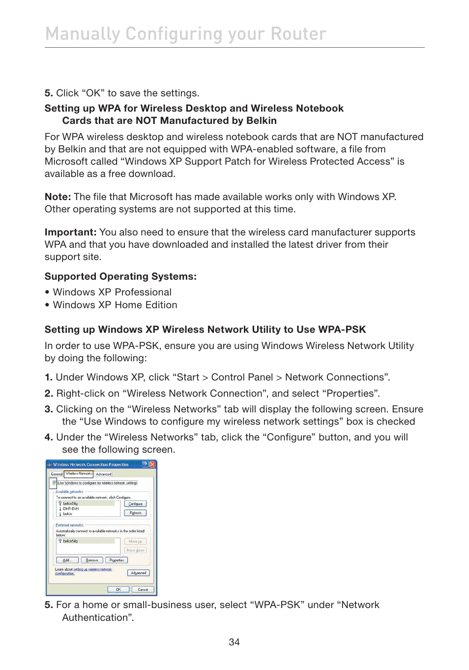 Manually configuring your router | Belkin ADSL2+ Modem with Wireless G Router F5D7632uk4A User Manual | Page 38 / 86
