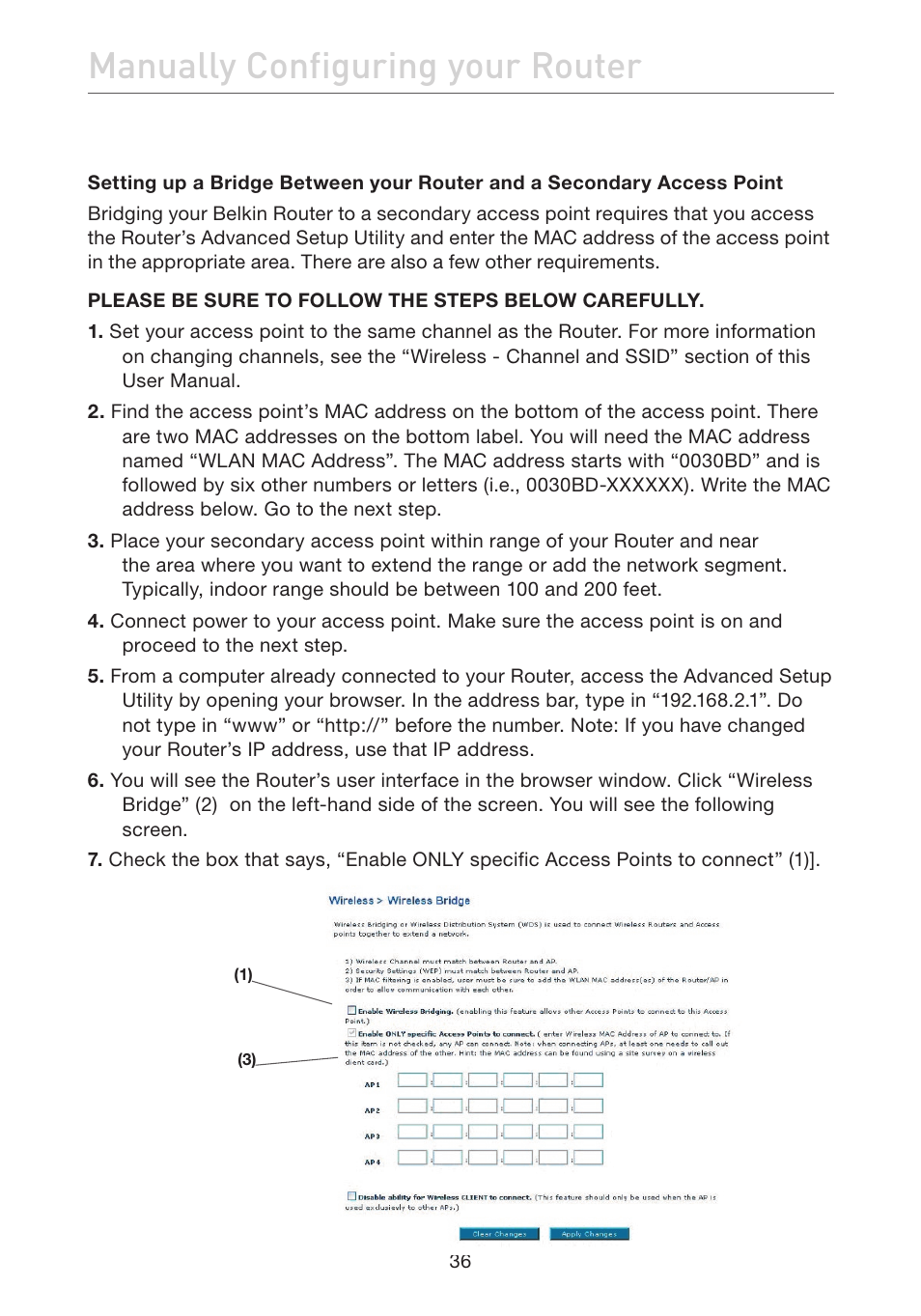 Manually configuring your router | Belkin ADSL2+ Modem with Wireless G Router F5D7632uk4A User Manual | Page 40 / 86