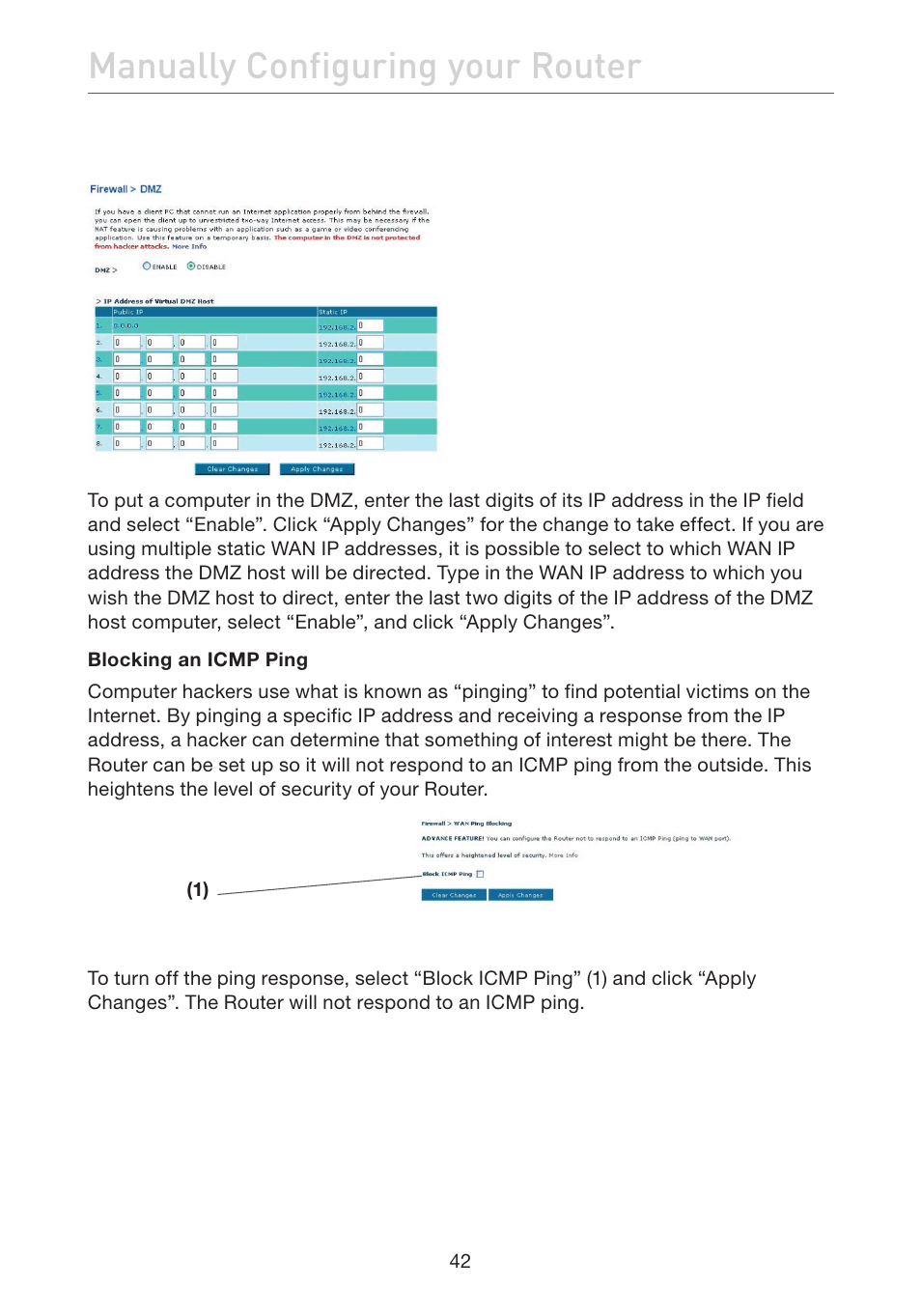 Manually configuring your router | Belkin ADSL2+ Modem with Wireless G Router F5D7632uk4A User Manual | Page 46 / 86