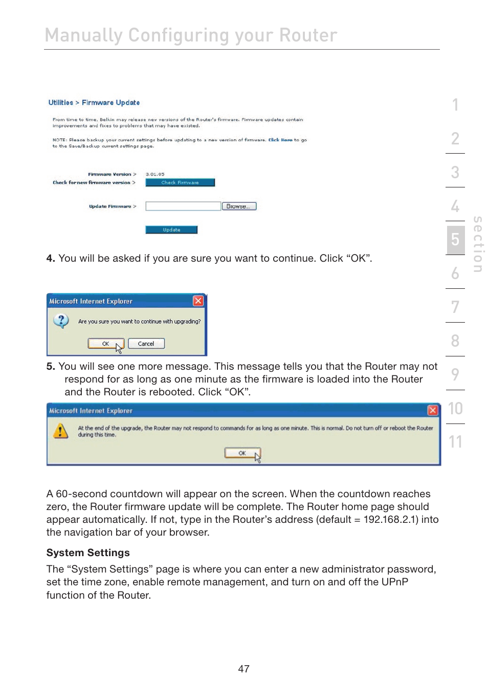 Manually configuring your router | Belkin ADSL2+ Modem with Wireless G Router F5D7632uk4A User Manual | Page 51 / 86