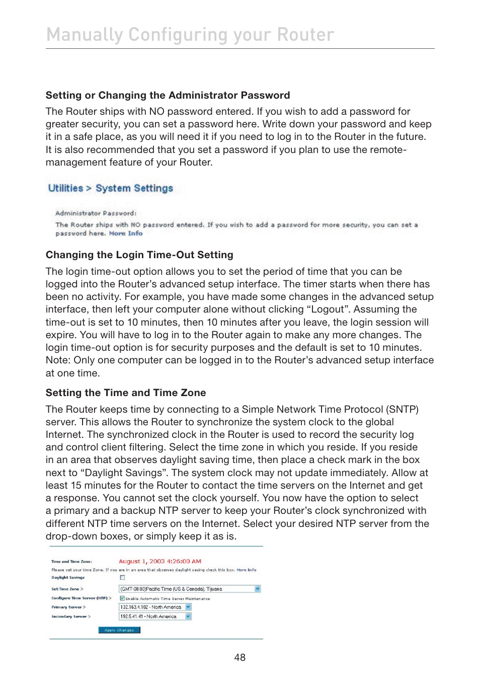 Manually configuring your router | Belkin ADSL2+ Modem with Wireless G Router F5D7632uk4A User Manual | Page 52 / 86