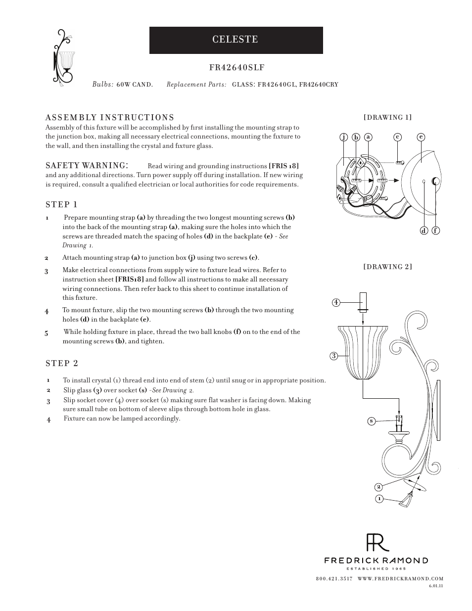 Hinkley Lighting CELESTE FR42640SLF User Manual | 1 page