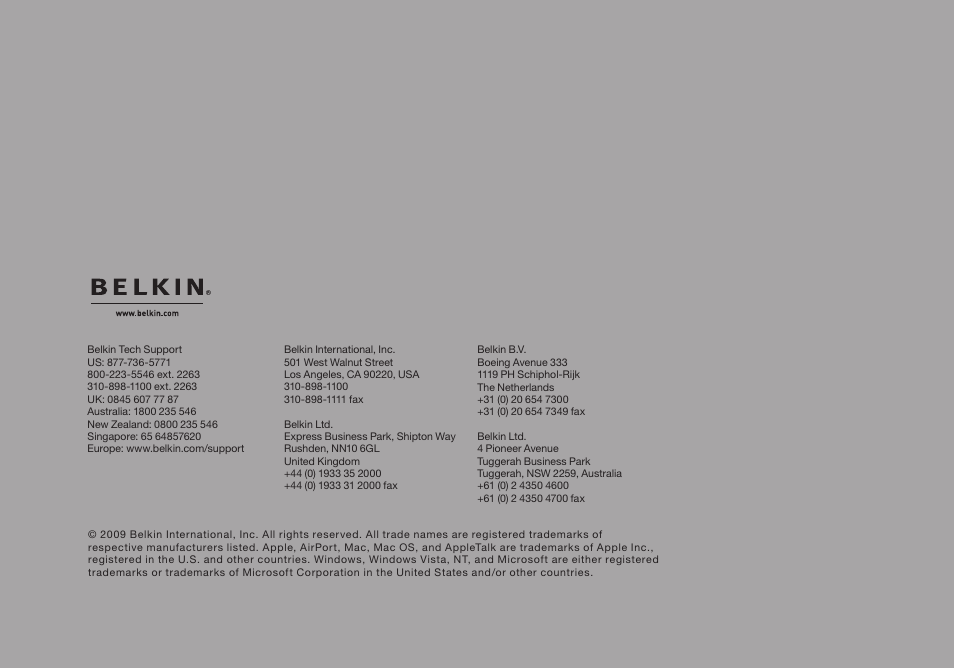Belkin F5D7234-4 User Manual | Page 105 / 105