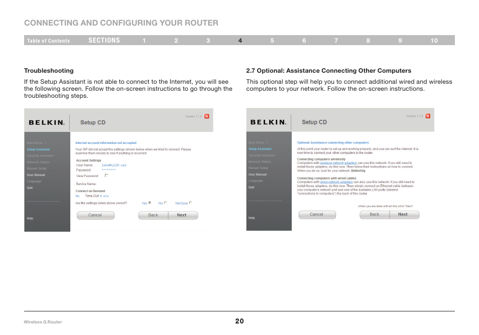 Belkin F5D7234-4 User Manual | Page 22 / 105