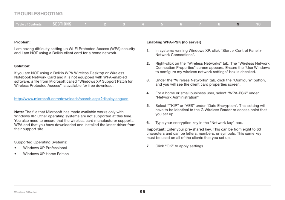 Belkin F5D7234-4 User Manual | Page 98 / 105