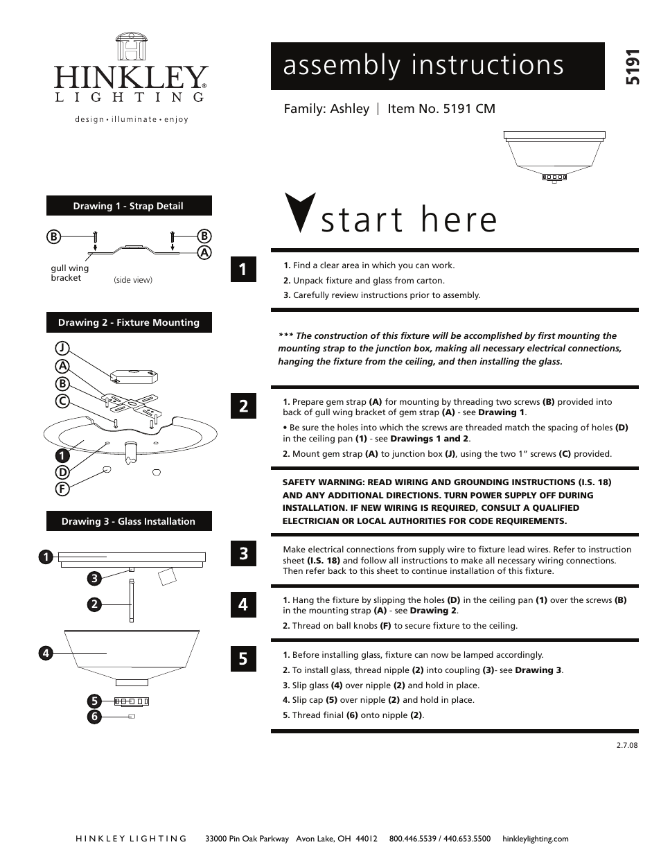 Hinkley Lighting ASHLEY 5191 User Manual | 1 page