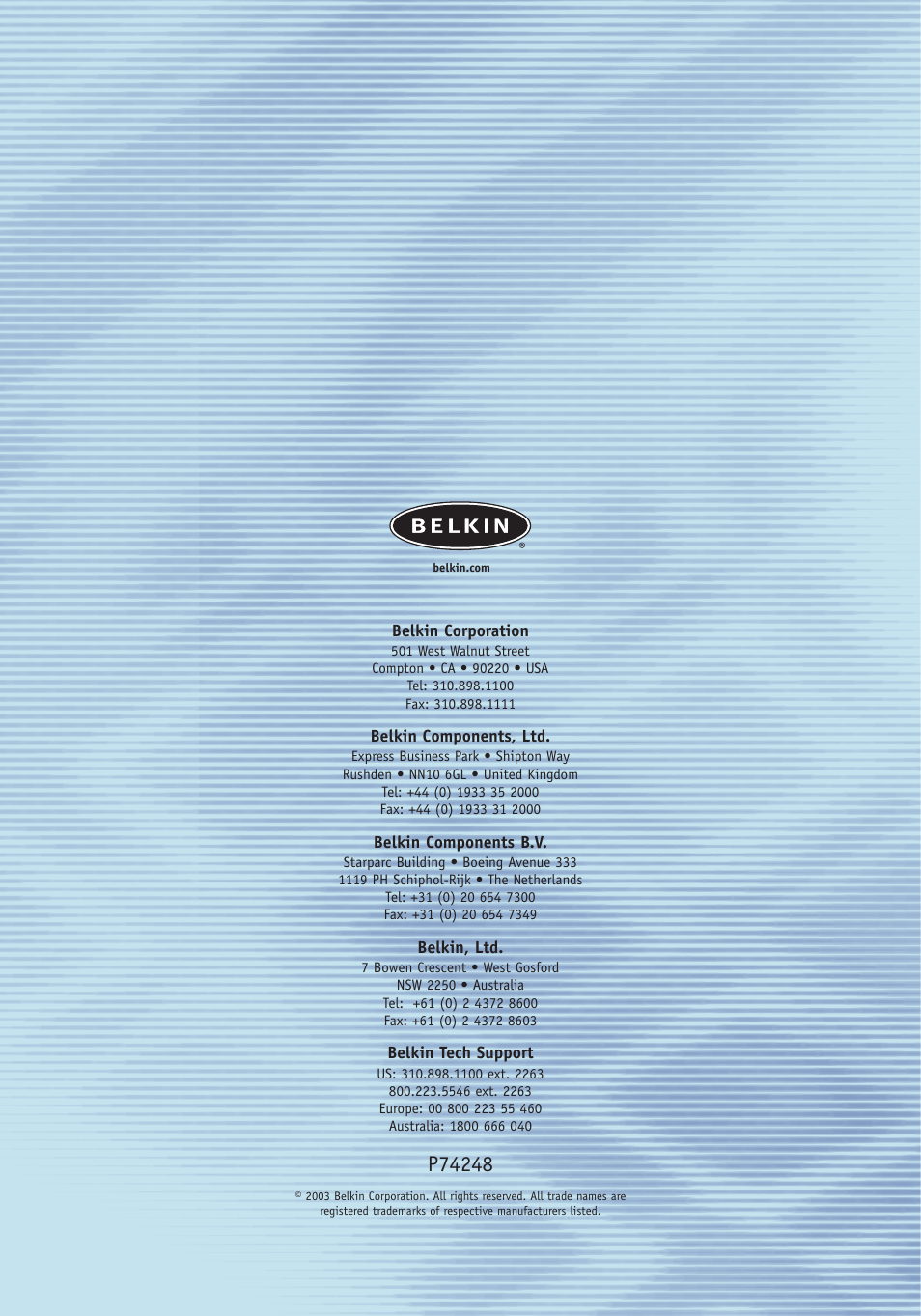 Belkin F5D4050 User Manual | Page 21 / 21