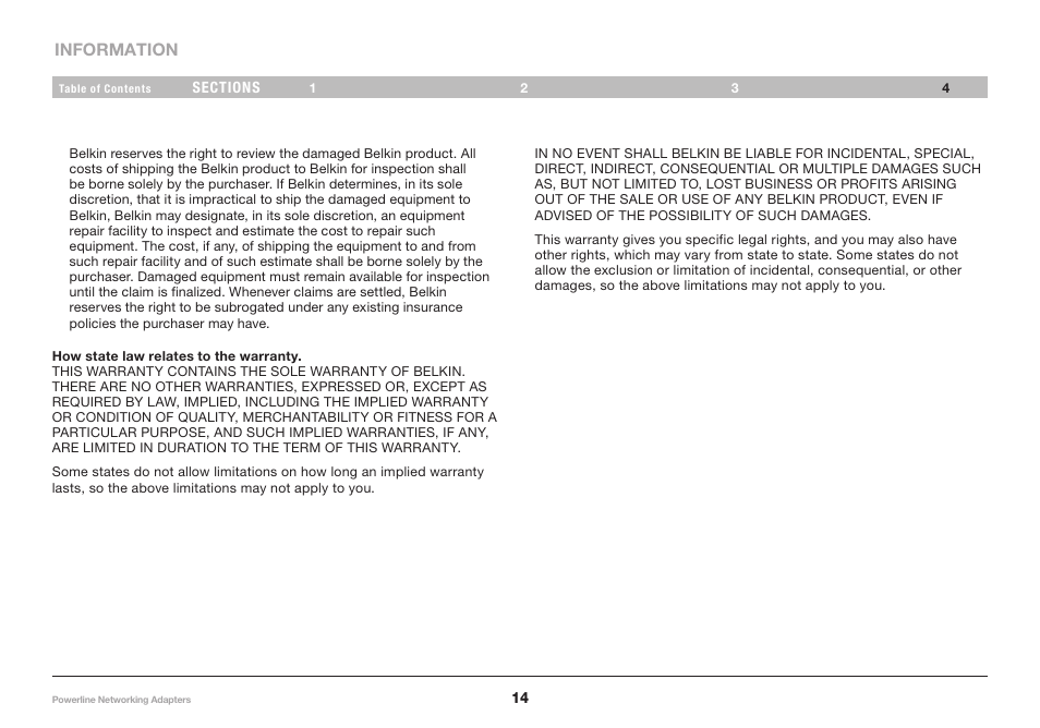 Belkin POWERLINE NETWORKING ADAPTERS PM01141ea User Manual | Page 16 / 18