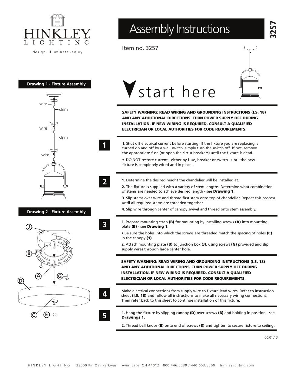 Hinkley Lighting PULLMAN 3257 User Manual | 2 pages