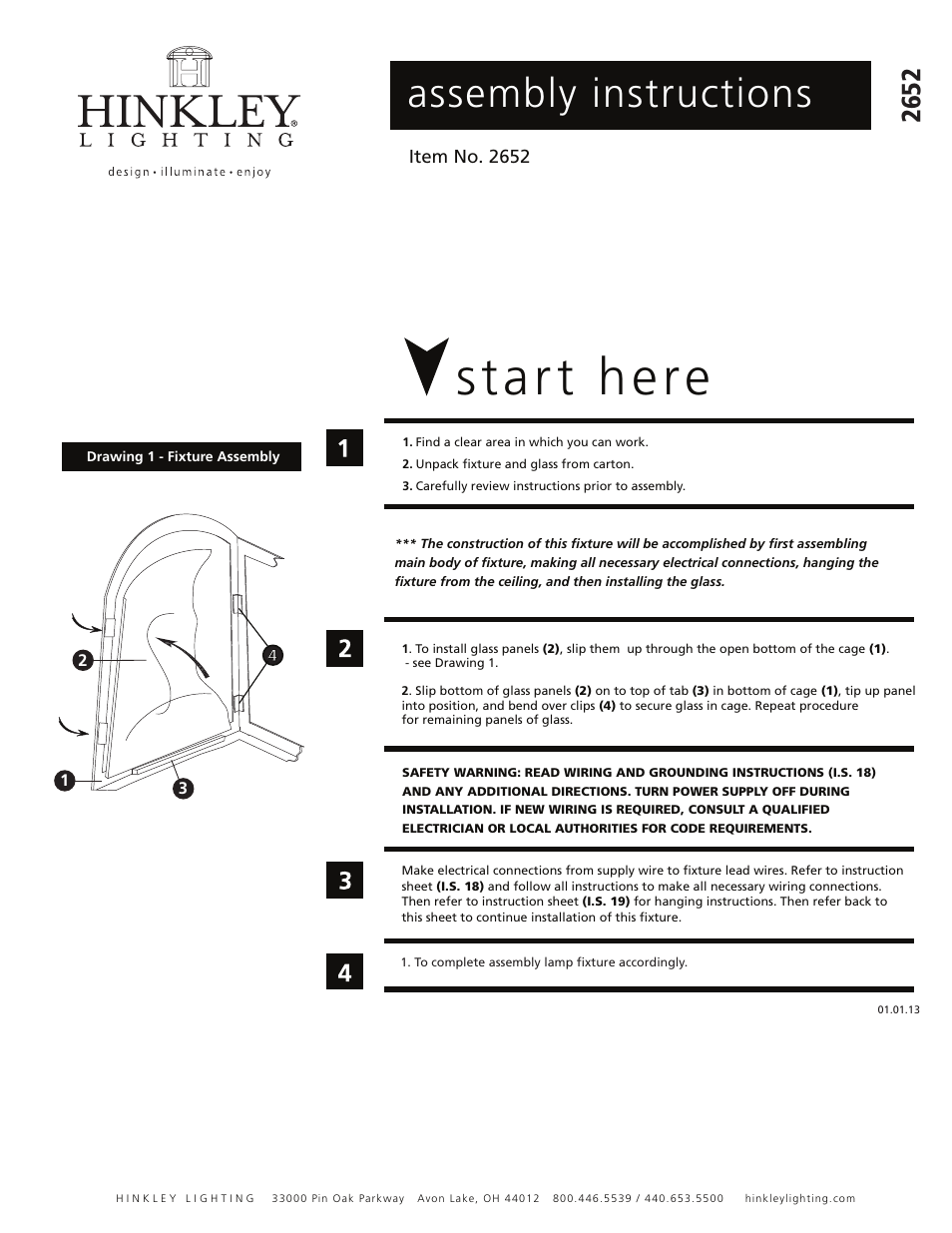 Hinkley Lighting PUTNEY BRIDGE 2652 User Manual | 3 pages