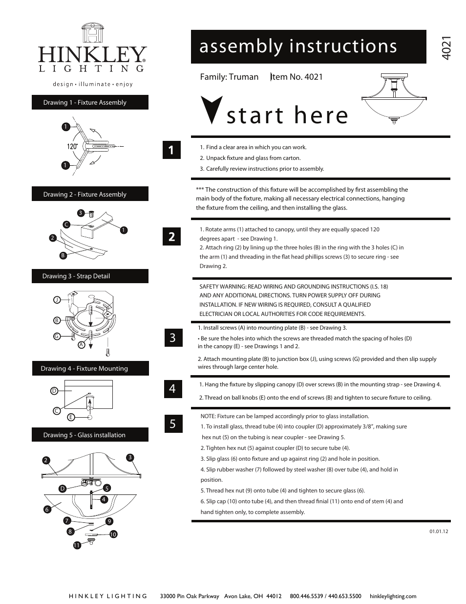 Hinkley Lighting TRUMAN 4021AN User Manual | 2 pages