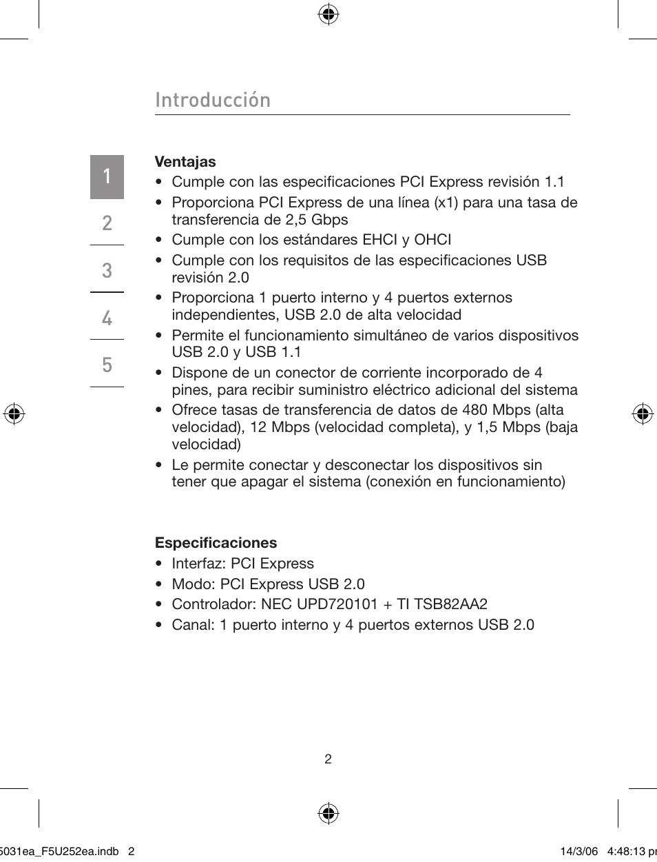 Belkin USB 2.0 5-Port PCI Express Card F5U252ea User Manual | Page 52 / 72