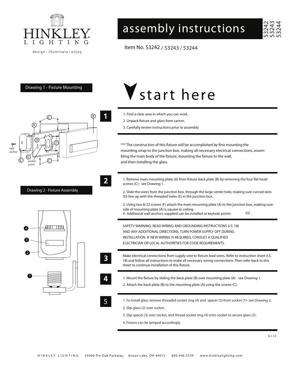 Hinkley Lighting JULES 53244 User Manual | 2 pages