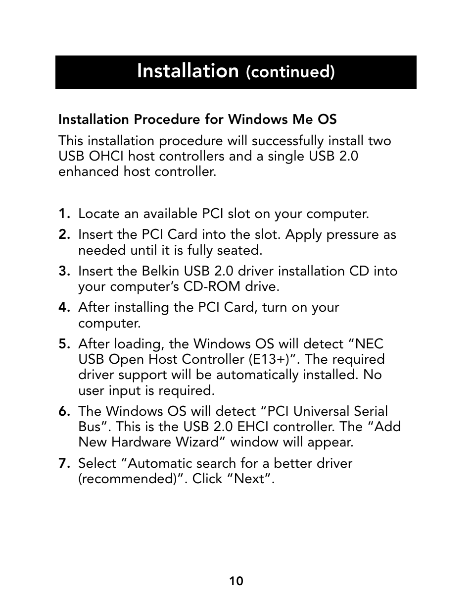 Installation, Continued) | Belkin P73941 User Manual | Page 12 / 17