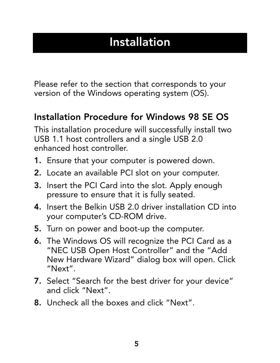 Installation | Belkin P73941 User Manual | Page 7 / 17