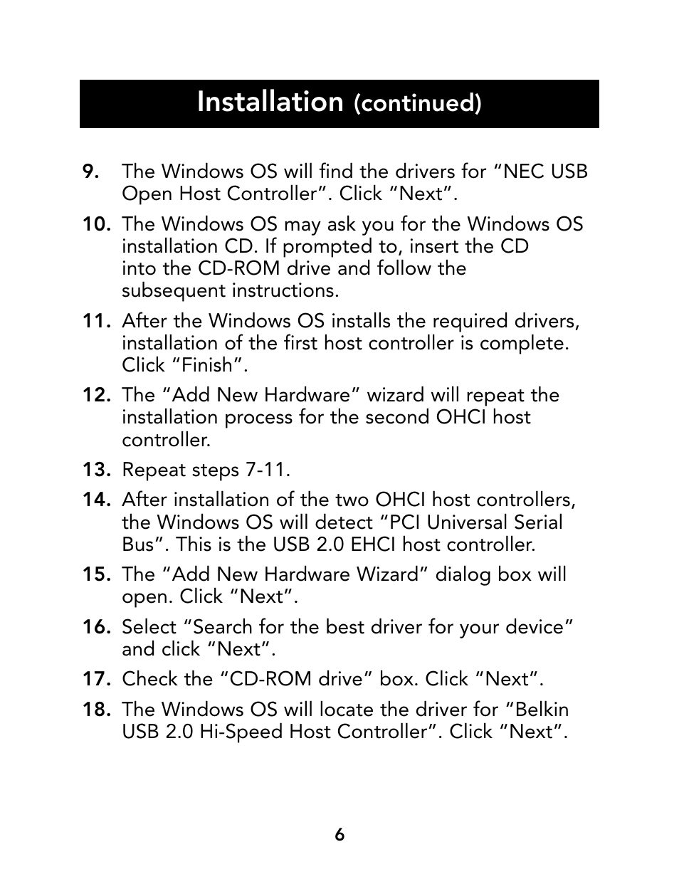 Installation, Continued) | Belkin P73941 User Manual | Page 8 / 17