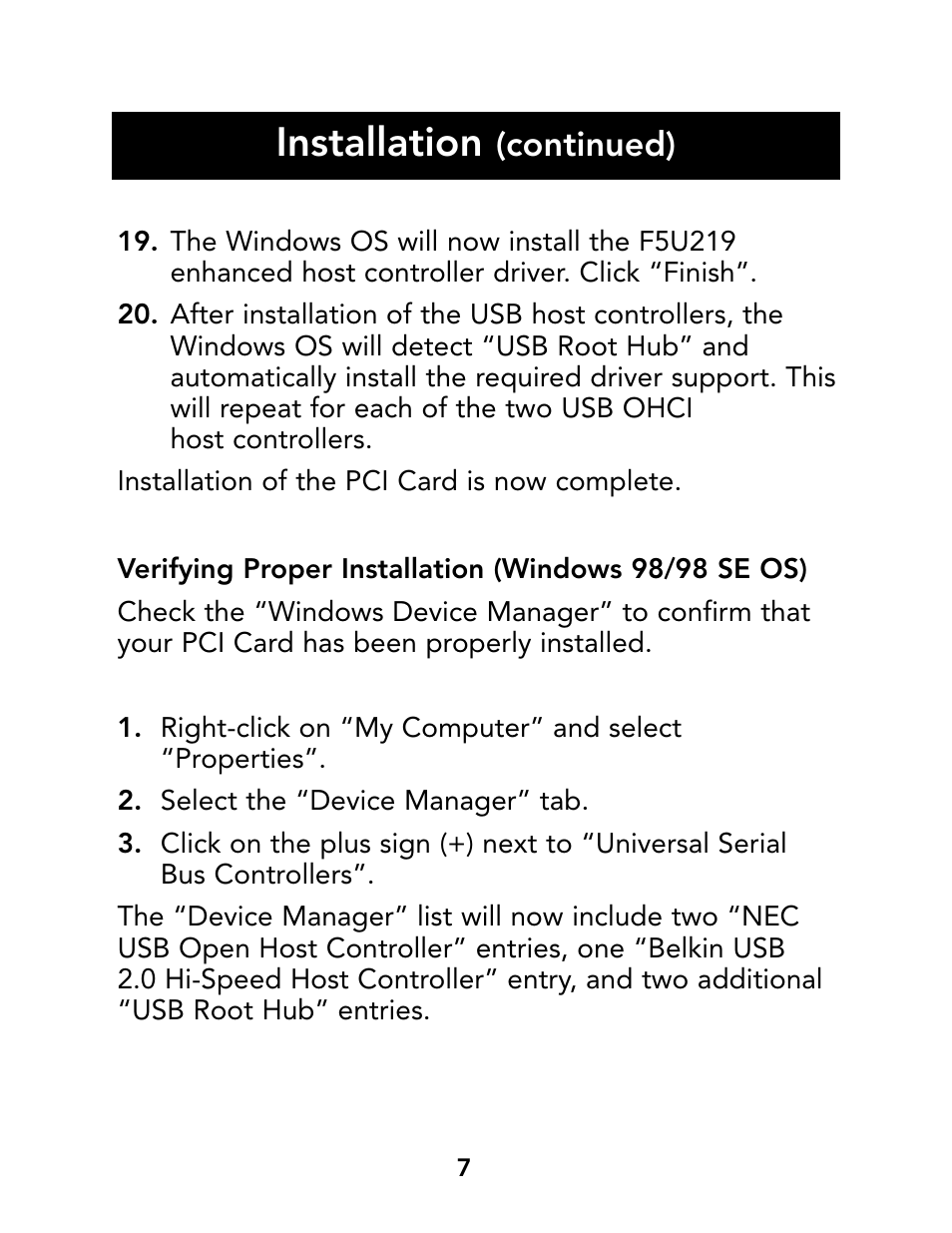 Installation, Continued) | Belkin P73941 User Manual | Page 9 / 17